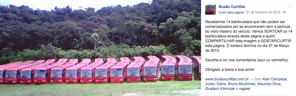 Sorteio Busão Biarticulado
