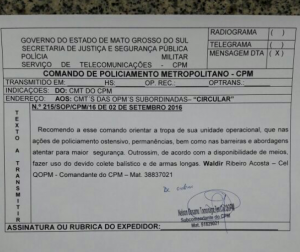 comunicado para tropa