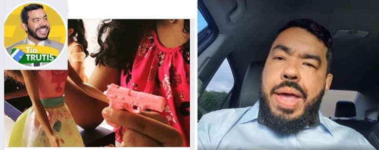Tretas do Trutis! Deputado posta foto da filha com arma de brinquedo e causa polêmica. Vai vendo!