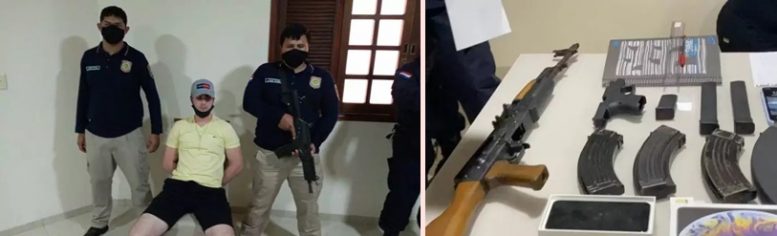 Preso na fronteira brasileiro com arsenal no carro. Ele é suspeito de participar de 4 mortes