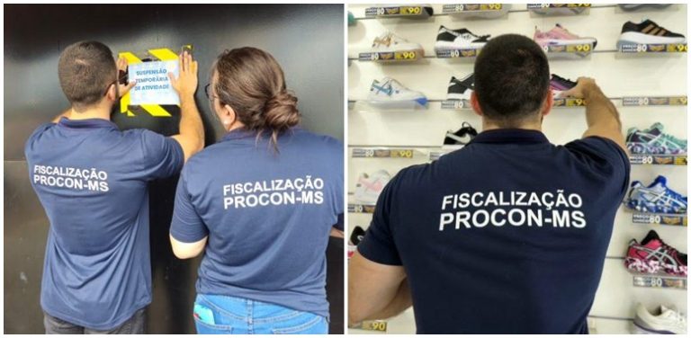 Operação flagra irregularidades e interdita loja após apreensão de mais de 1,2 mil tênis